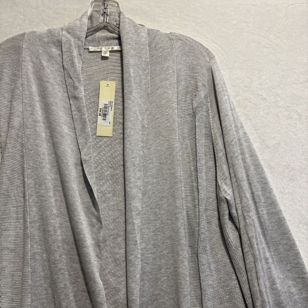CYRUS Open Front Lightweight Viscose Knit Cardigan Women's Size XL Gray NWT - Picture 4 of 15